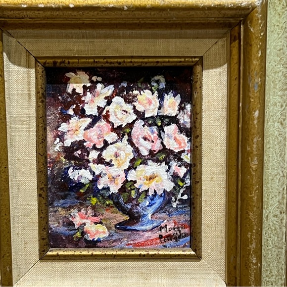 Floral Signed Oil Painting Framed - Picture 2 of 5